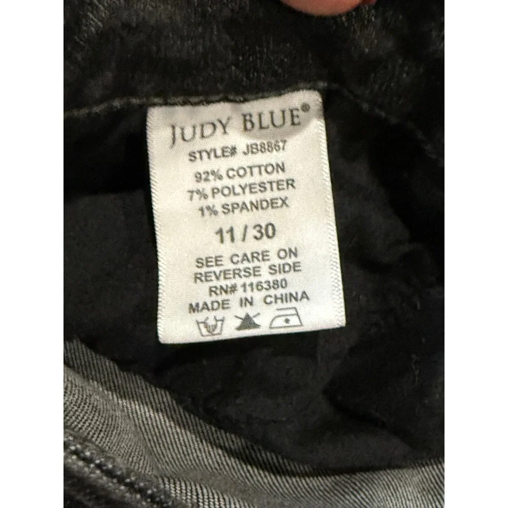Judy Blue Boyfriend Fit Jeans Women 11/30 Faded Black‎ Denim Distressed Stretch